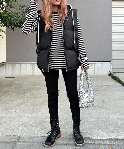 merrylatte(メリーラテ)の「アンバランスヘムストレッチ デニムpt【Primaras】(デニムパンツ・レディース・ブラウン/ブラック/ベージュ・M/S/L)」の13枚目の写真