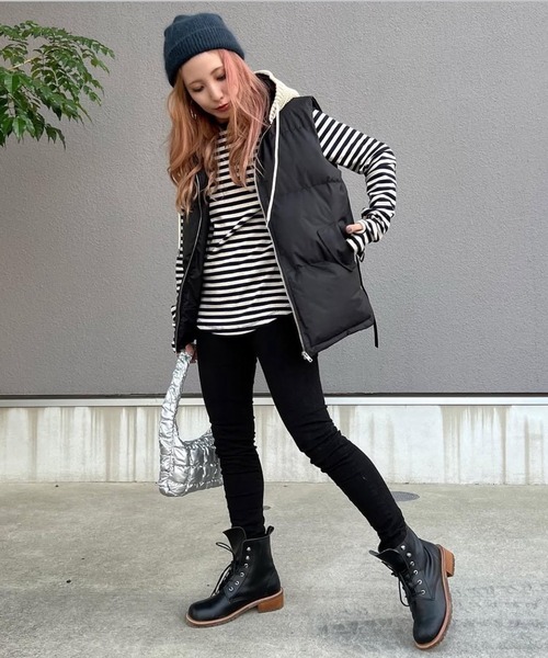 merrylatte(メリーラテ)の「アンバランスヘムストレッチ デニムpt【Primaras】(デニムパンツ・レディース・ブラウン/ブラック/ベージュ・M/S/L)」の14枚目の写真