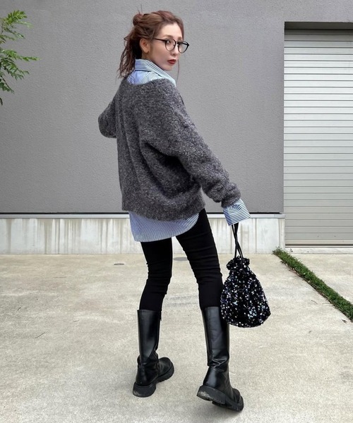 merrylatte(メリーラテ)の「アンバランスヘムストレッチ デニムpt【Primaras】(デニムパンツ・レディース・ブラウン/ブラック/ベージュ・M/S/L)」の19枚目の写真