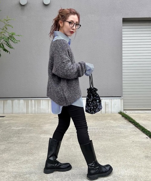 merrylatte(メリーラテ)の「アンバランスヘムストレッチ デニムpt【Primaras】(デニムパンツ・レディース・ブラウン/ブラック/ベージュ・M/S/L)」の22枚目の写真