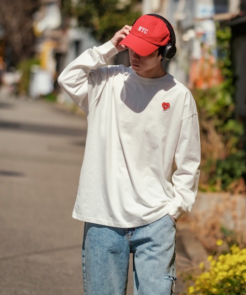 En serio TOKYO（エンソリオトーキョー）の「【SIDEWAYSTANCE】刺しゅうハート長袖Tシャツ（Tシャツ/カットソー・メンズ・グレー系その他2/グリーン系その他2/ブラック系その他2/ホワイト系その他2・SMALL/MEDIUM/LARGE/X-LARGE）」の6枚目の写真