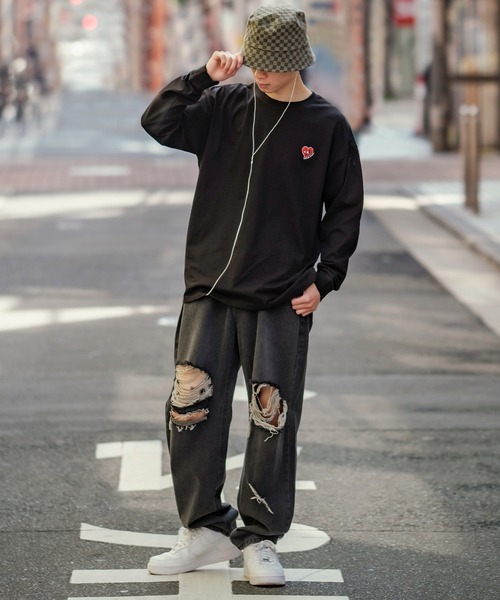 En serio TOKYO（エンソリオトーキョー）の「【SIDEWAYSTANCE】刺しゅうハート長袖Tシャツ（Tシャツ/カットソー・メンズ・グレー系その他2/グリーン系その他2/ブラック系その他2/ホワイト系その他2・SMALL/MEDIUM/LARGE/X-LARGE）」の12枚目の写真