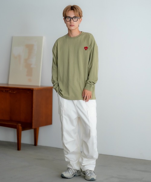 En serio TOKYO（エンソリオトーキョー）の「【SIDEWAYSTANCE】刺しゅうハート長袖Tシャツ（Tシャツ/カットソー・メンズ・グレー系その他2/グリーン系その他2/ブラック系その他2/ホワイト系その他2・SMALL/MEDIUM/LARGE/X-LARGE）」の20枚目の写真