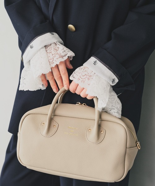 PUAL CE CIN(ピュアルセシン)の「レザー2WAYバッグ(トートバッグ・レディース・ブラック/グレイッシュベージュ・FREE)」の2枚目の写真