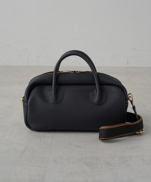PUAL CE CIN(ピュアルセシン)の「レザー2WAYバッグ(トートバッグ・レディース・ブラック/グレイッシュベージュ・FREE)」の5枚目の写真