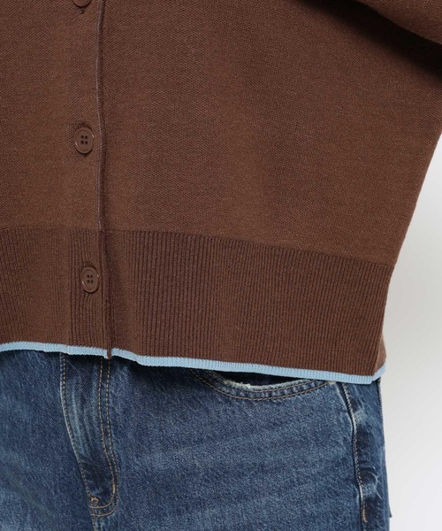 LOWRYS FARM（ローリーズファーム）の「バイカラークルーカーディガン　636133（カーディガン/ボレロ・レディース・ブラウン/アイボリー/ネイビー・FREE）」の21枚目の写真