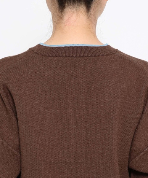 LOWRYS FARM（ローリーズファーム）の「バイカラークルーカーディガン　636133（カーディガン/ボレロ・レディース・ブラウン/アイボリー/ネイビー・FREE）」の22枚目の写真