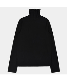 パンチングシャーリングフリルネックTシャツ (YZTS2511002)