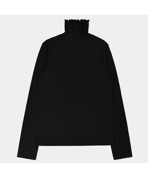PIGMENT(ピグメント)の「パンチングシャーリングフリルネックTシャツ (YZTS2511002)(Tシャツ/カットソー・レディース・ネイビー/アイボリー/ブラック・FREE)」の2枚目の写真