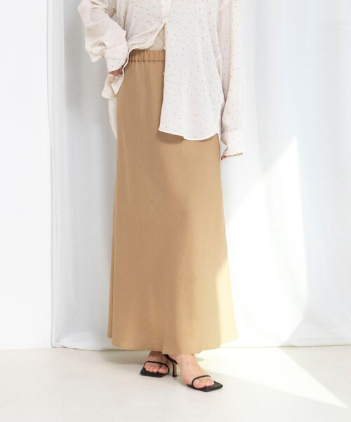 NOLLEY’S（ノーリーズ）の「ウォッシャブルセルロースバイヤススカート（スカート・レディース・ミント/ベージュ/カーキ・1/2）」の2枚目の写真