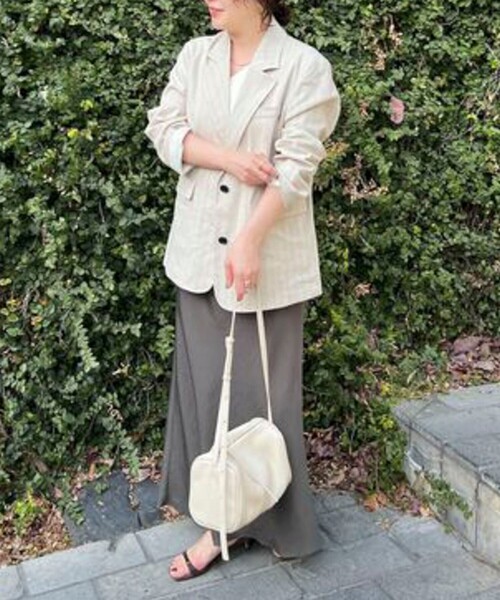 NOLLEY’S（ノーリーズ）の「ウォッシャブルセルロースバイヤススカート（スカート・レディース・ミント/ベージュ/カーキ・1/2）」の4枚目の写真