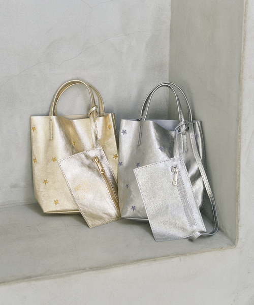 MARLON FIRENZE（マーロンフィレンツェ）の「MARLON/マーロン STARS EMBROIDERED TOTE（トートバッグ・レディース・ゴールド/シルバー・FREE）」の18枚目の写真