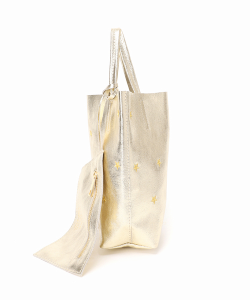 MARLON FIRENZE（マーロンフィレンツェ）の「MARLON/マーロン STARS EMBROIDERED TOTE（トートバッグ・レディース・ゴールド/シルバー・FREE）」の4枚目の写真