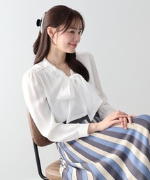 きらりんFENNEL.*˚‧新品未使用品 パール付きボウタイブラウス きらりん