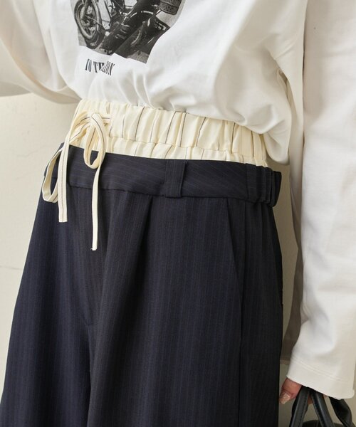 CIAOPANIC TYPY（チャオパニックティピー）の「【3サイズ展開】ダブルウエストワイドイージースラックス（スラックス・レディース・ベージュ/グレー/ブラック・SMALL/LARGE/MEDIUM）」の12枚目の写真