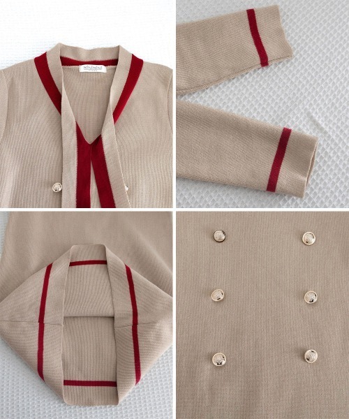 Miniministore(ミニミニストア)の「リボンタイミニワンピース配色ニットドレス(ワンピース・レディース・ブラック/ベージュ・FREE)」の4枚目の写真