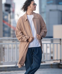 CAMBIO | mj11353-Rayon Linen Soutien Collar Shirt Coat シャツコート(S63626cmb)(ステンカラーコート)