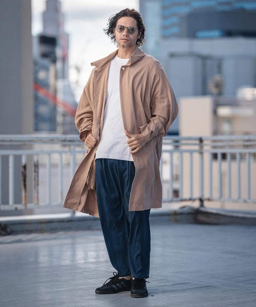 CAMBIO（カンビオ）の「mj11353-Rayon Linen Soutien Collar Shirt Coat シャツコート(S63626cmb)（ステンカラーコート・メンズ・ブラック/ベージュ/キナリ・S/M/L）」の7枚目の写真