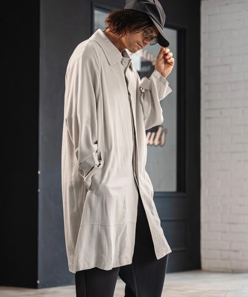 CAMBIO（カンビオ）の「mj11353-Rayon Linen Soutien Collar Shirt Coat シャツコート(S63626cmb)（ステンカラーコート・メンズ・ブラック/ベージュ/キナリ・S/M/L）」の10枚目の写真