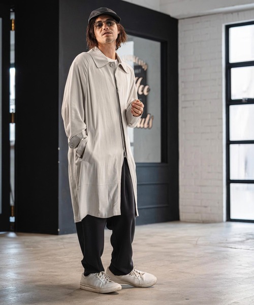 CAMBIO（カンビオ）の「mj11353-Rayon Linen Soutien Collar Shirt Coat シャツコート(S63626cmb)（ステンカラーコート・メンズ・ブラック/ベージュ/キナリ・S/M/L）」の12枚目の写真