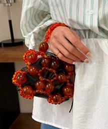ビーズ編み込みショルダーバッグ