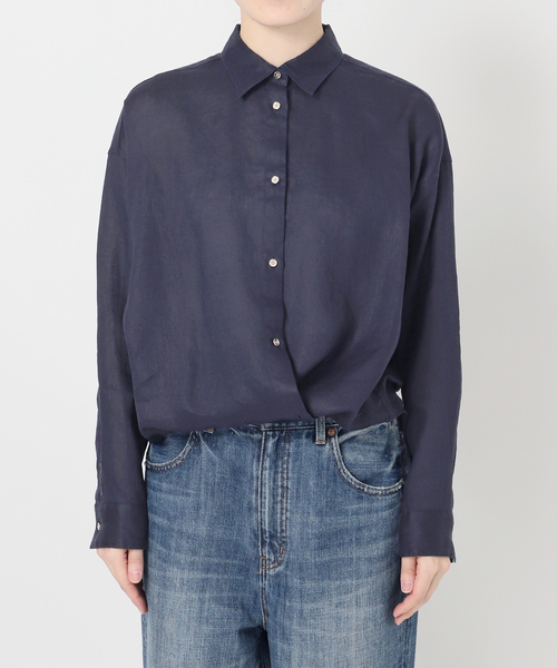 Spick & Span ★24SS 80リネンカシュクールビッグシャツ Spick & Span｜《追加》 80リネンカシュクール ビッグシャツ | Rakuten