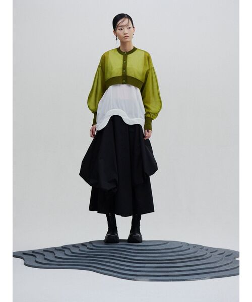 UN3D.（アンスリード）の「WAVE HEM PADDED TOP / ウェーブヘムパデッドトップ（タンクトップ・レディース・ブラック/ホワイト・38/36）」の15枚目の写真