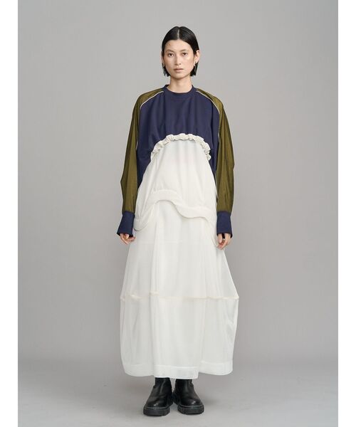 UN3D.（アンスリード）の「WAVE HEM PADDED TOP / ウェーブヘムパデッドトップ（タンクトップ・レディース・ブラック/ホワイト・38/36）」の3枚目の写真