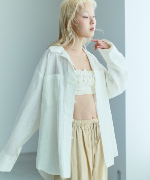 EN NEUME(エンノイム)の「China Wide Shirts(シャツ/ブラウス・レディース・グリーン/ピンク/オフホワイト・FREE)」の2枚目の写真