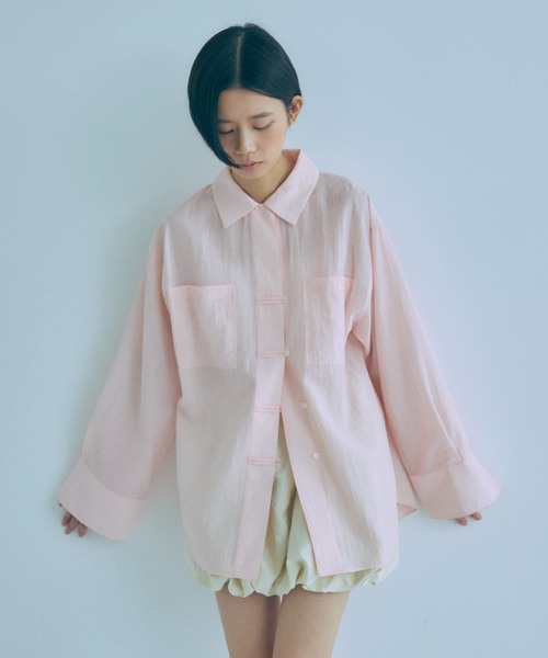 EN NEUME(エンノイム)の「China Wide Shirts(シャツ/ブラウス・レディース・グリーン/ピンク/オフホワイト・FREE)」の3枚目の写真