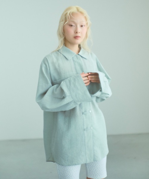 EN NEUME(エンノイム)の「China Wide Shirts(シャツ/ブラウス・レディース・グリーン/ピンク/オフホワイト・FREE)」の18枚目の写真