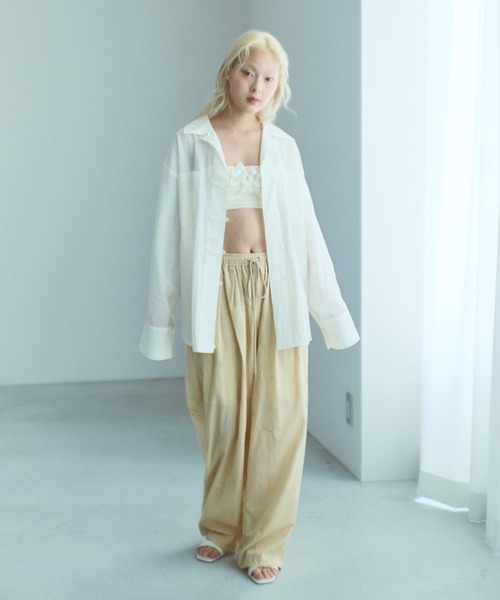EN NEUME(エンノイム)の「China Wide Shirts(シャツ/ブラウス・レディース・グリーン/ピンク/オフホワイト・FREE)」の7枚目の写真