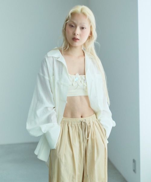 EN NEUME(エンノイム)の「China Wide Shirts(シャツ/ブラウス・レディース・グリーン/ピンク/オフホワイト・FREE)」の4枚目の写真