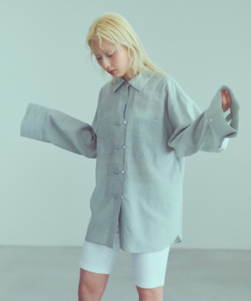 EN NEUME(エンノイム)の「China Wide Shirts(シャツ/ブラウス・レディース・グリーン/ピンク/オフホワイト・FREE)」の14枚目の写真
