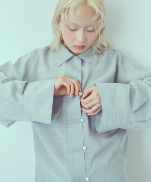 EN NEUME(エンノイム)の「China Wide Shirts(シャツ/ブラウス・レディース・グリーン/ピンク/オフホワイト・FREE)」の15枚目の写真