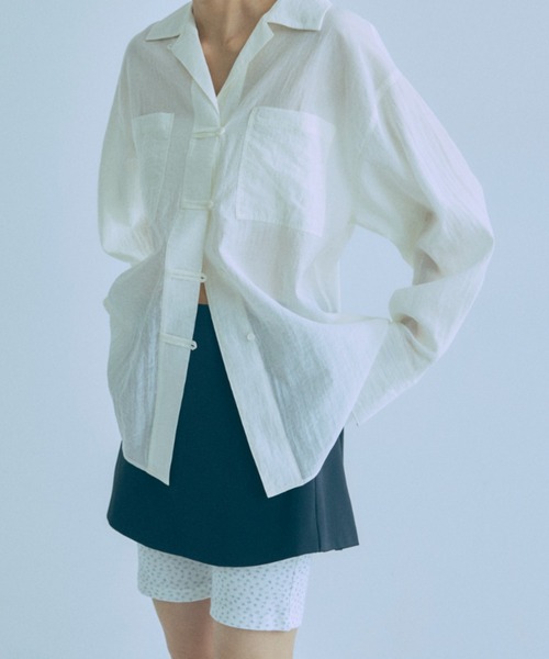 EN NEUME(エンノイム)の「China Wide Shirts(シャツ/ブラウス・レディース・グリーン/ピンク/オフホワイト・FREE)」の12枚目の写真