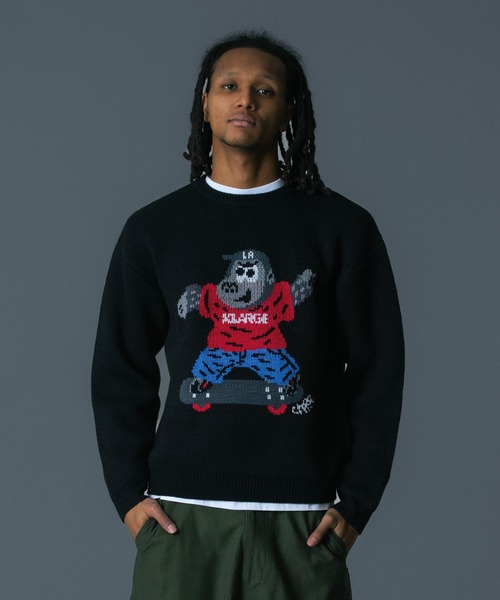 XLARGE(エクストララージ)の「GORILLA CREWNECK KNIT SWEATER(ニット/セーター・メンズ・ブラウン/ブラック・L/XL/M/S)」の11枚目の写真