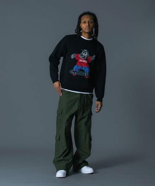 XLARGE(エクストララージ)の「GORILLA CREWNECK KNIT SWEATER(ニット/セーター・メンズ・ブラウン/ブラック・L/XL/M/S)」の8枚目の写真