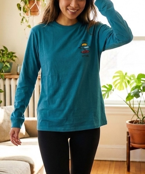 rip curl(リップカール)の「【RIPCURL / リップカール】SEARCH ICON LS/バックプリント 長袖 ロンT(Tシャツ/カットソー・レディース・ホワイト/ブルー・SMALL)」の1枚目の写真
