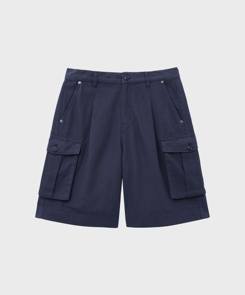 NOIRER(ノイア)の「ブラシドビッグポケットハーフパンツ(ネイビー)(その他パンツ・メンズ・その他・48/52/50)」の2枚目の写真