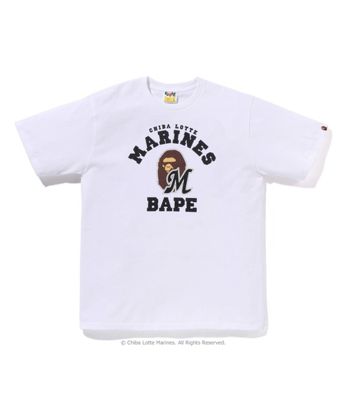 A BATHING APE(アベイシングエイプ)の「BAPE X CHIBA LOTTE MARINES - COLLEGE TEE(Tシャツ/カットソー・メンズ・ブラック/ホワイト・SMALL/LARGE/XX-LARGE/MEDIUM/X-LARGE)」の1枚目の写真