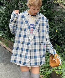 レディースのテーラードジャケット（ブルー・ネイビー/青色系・花柄