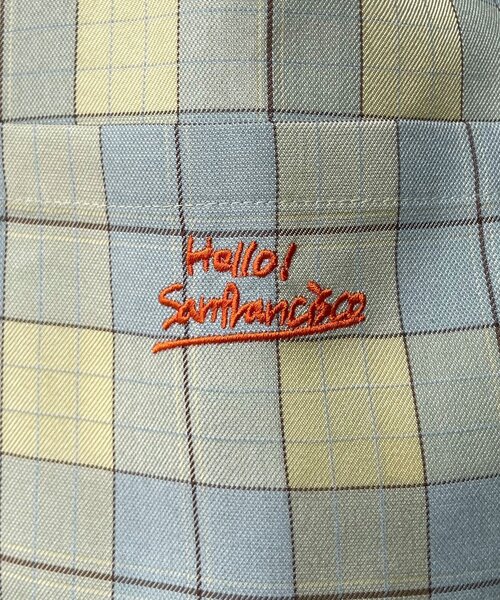 HELLO.SANFRANCISCO(ハローサンフランシスコ)の「【HELLO.SANFRANCISCO/ハローサンフランシスコ】フラワー釦チェックオーバージャケット(テーラードジャケット・レディース・ブルー/ブラック/イエロー・ONE SIZE)」の7枚目の写真