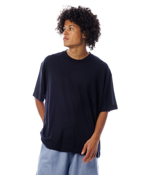 Sandinista(サンディニスタ)の「Premium Summer Wool T-Shirt / 上質サマーウールTシャツ(Tシャツ/カットソー・メンズ・ネイビー/イエロー/ブラック・SMALL/MEDIUM/LARGE)」の2枚目の写真