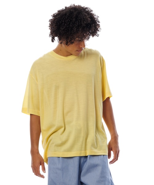 Sandinista(サンディニスタ)の「Premium Summer Wool T-Shirt / 上質サマーウールTシャツ(Tシャツ/カットソー・メンズ・ネイビー/イエロー/ブラック・SMALL/MEDIUM/LARGE)」の3枚目の写真