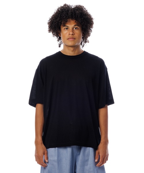 Sandinista(サンディニスタ)の「Premium Summer Wool T-Shirt / 上質サマーウールTシャツ(Tシャツ/カットソー・メンズ・ネイビー/イエロー/ブラック・SMALL/MEDIUM/LARGE)」の4枚目の写真