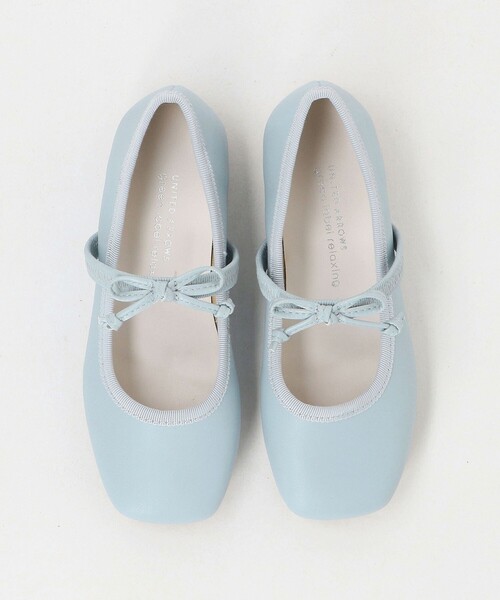green label relaxing（グリーンレーベルリラクシング）の「スクエアリボン フラットシューズ / キッズ  17cm-23cm（バレエシューズ・キッズ・シルバー/ライトブルー・22cm/17cm/20cm/23cm/19cm/21cm/18cm）」の5枚目の写真