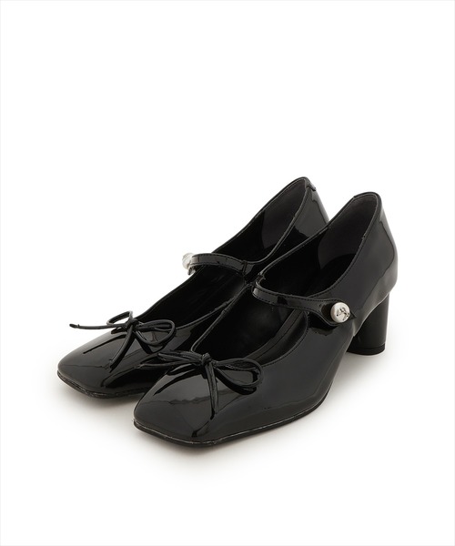 WILLSELECTION(ウィルセレクション)の「スクエアトゥメリージェーンストラップ付きパンプス(パンプス・レディース・ピンク/ブラック・MEDIUM/LARGE)」の2枚目の写真