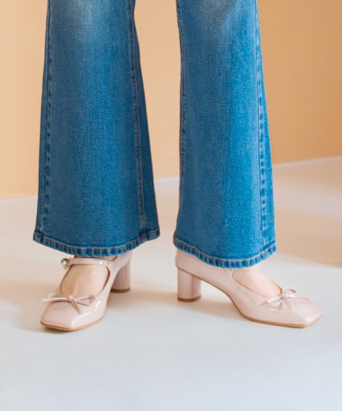 WILLSELECTION(ウィルセレクション)の「スクエアトゥメリージェーンストラップ付きパンプス(パンプス・レディース・ピンク/ブラック・MEDIUM/LARGE)」の9枚目の写真