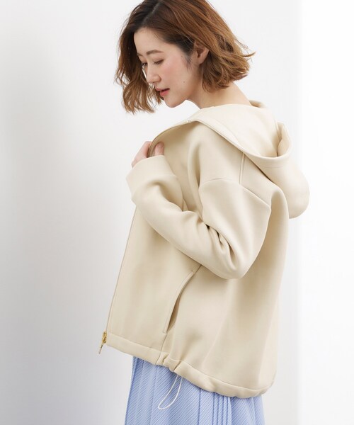 grove(グローブ)の「ダンボールジャージ フードパーカージャケット(ブルゾン・レディース・ネイビー/グレー/ナチュラル・02/01/04)」の9枚目の写真